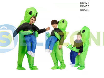 Φουσκωτή στολή πάρτι "Απήχθη από εξωγήινο" για παιδιά και ενήλικες - DD474-5